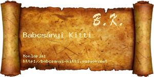 Babcsányi Kitti névjegykártya