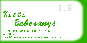 kitti babcsanyi business card