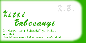 kitti babcsanyi business card